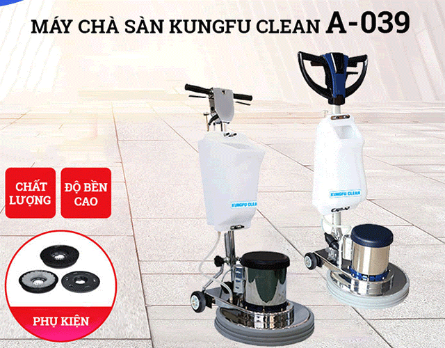 Máy chà sàn Kungfu Clean A-039 có chất lượng đảm bảo, độ bền cao